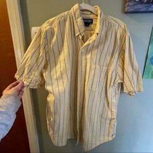 Lands’ End Yellow and Blue Stripped Button Down